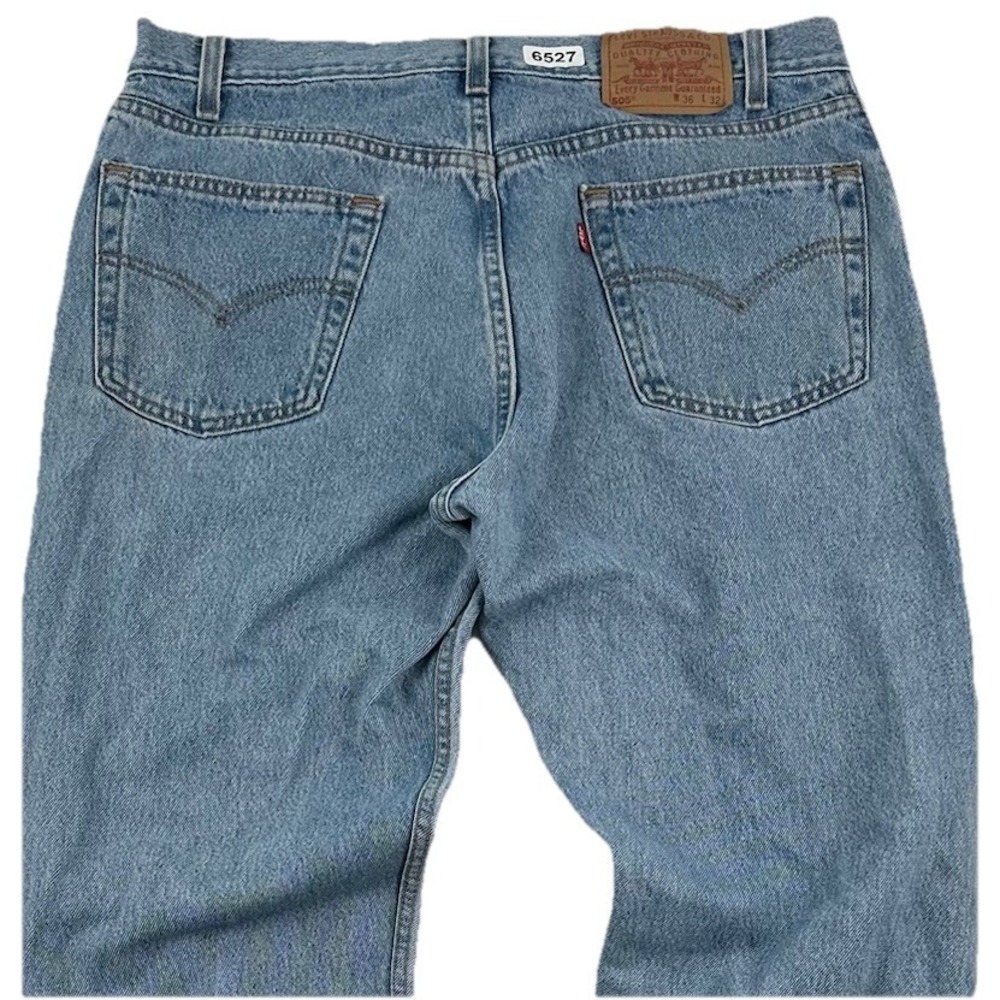 VTG Y2K Levi’s 505 Regular Fit Jeans Men Fits 35x32 Light Wash Blue Cotton USA